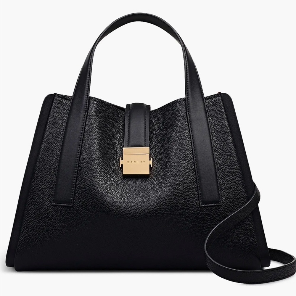New Radley London Sloane Mews Medium Leather Satchel in Black